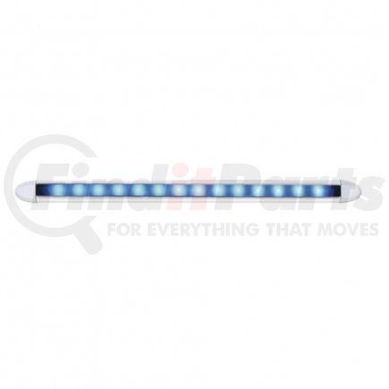 United Pacific 36876 Light Bar - Slim, Auxiliary Light, Blue LED, Clear Lens, Chrome/Aluminum Housing, 14 LED Light Bar, Double-Side Tape Mount