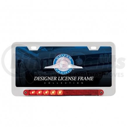 United Pacific 39397 License Plate Frame - Chrome, Deluxe LED, Split Turn Function