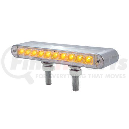 UNITED PACIFIC 37631 - pedestal double face light bar - stop/turn/tail light, amber and red led, clear lens, chrome/steel housing, 10 led light bar | 20 led 6.5" double face light bar - amber & red led/clear lens