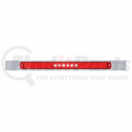 United Pacific 63792 Mud Flap Hanger - Mud Flap Plate, Top, Chrome, with 28 LED 17" "Glo" Light Bar, Red LED/Red Lens