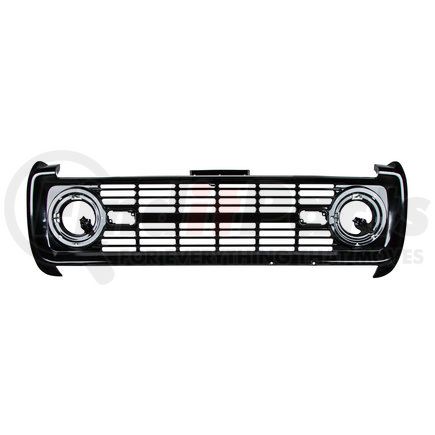 United Pacific 110513 Grille - Black, Die Stamped, Black EDP, without Lettering, for 1966-1968 Ford Bronco