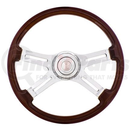 UNITED PACIFIC 88310 - steering wheel - 18" 4 spoke steering wheel with chrome horn bezel and horn button | 18" 4 spoke steering wheel with chrome horn bezel and horn button