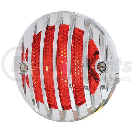 United Pacific 110656 Tail Light - Driver Side, Chrome, Incandescent, Red Lens, For 1933-1936 Ford Truck