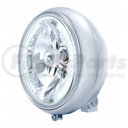 UNITED PACIFIC 32167 Headlight - Motorcycle, RH/LH, 7", Round, Chrome Housing, with 34 White LED Position Light