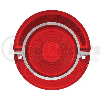 United Pacific C6401A Tail Light Lens - Incandescent, with Chrome Rim, for 1964 Chevy Passenger Car
