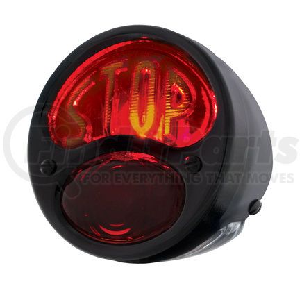 United Pacific A1039-12VSTP Tail Light - STOP Lens, with Black Housing Assembly, Driver Side, for 1928-1931 Ford Model A