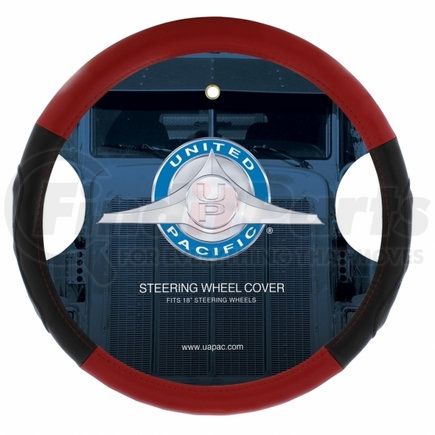 UNITED PACIFIC 70406 - accessory steering wheel cover - 18" duo tone steering wheel cover - black & red | 18" duo tone steering wheel cover - black & red