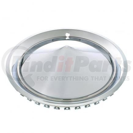 United Pacific C5057 Axle Hub Cap - Set, 15", Chrome Plated, 57-Plymouth "California Cone"