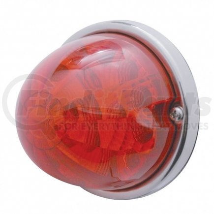 United Pacific 39677 Truck Cab Light - 17 LED Reflector Watermelon Flush Mount Kit with Low Profile Bezel, Red LED/Red Lens