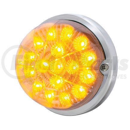 United Pacific 39659 Truck Cab Light - 17 LED Dual Function Watermelon Clear Reflector Flush Mount Kit, with Low Profile Bezel- Amber LED/Clear Lens