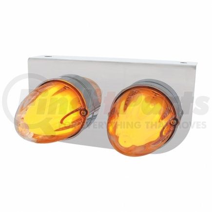 United Pacific 34453 Marker Light - "Glo" Light, Grakon, 1000 LED, with Bracket, Dual Function, Two 9 LED Lights, Clear Lens/Amber LED, Stainless Steel, 3 in. Lens, Watermelon Design
