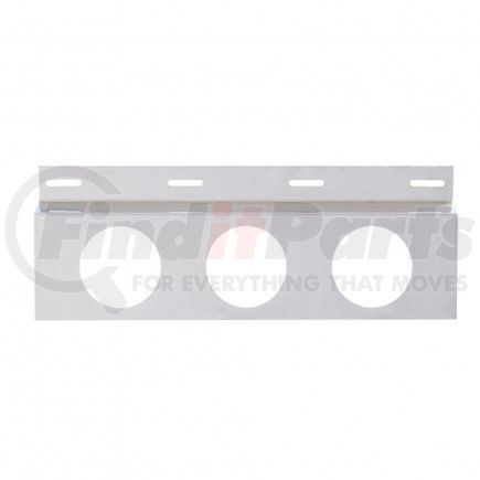 UNITED PACIFIC 10640 - mud flap bracket - stainless top mud flap bracket - three 4" light cutout | stainless top mud flap bracket - three 4" light cutout