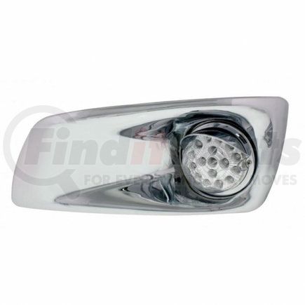 United Pacific 42713 Bumper Guide Light - Bumper Light Bezel, LH, with Amber LED Clear Style Reflector Light & Visor, for 2007-2017 KW T660, Clear Lens