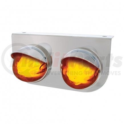 United Pacific 34420 Marker Light - "Glo" Light, LED, with Bracket, with Visor, Dual Function, Two 9 LED Lights, Amber Lens/Amber LED, Stainless Steel, 3 in. Lens, Watermelon Design
