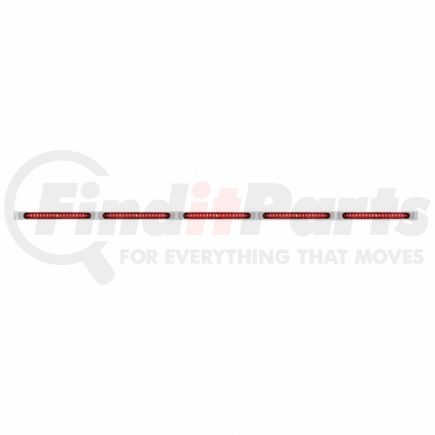 United Pacific 36716 Bumper Light Bar - Stainless, with Bracket, Stop/Turn/Tail Light, Red LED and Lens, Stainless Steel, with Chrome Bezel, 19 LED Per Light Bar