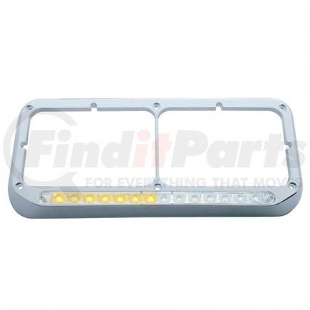 United Pacific 32507 Headlight Bezel - Sequential, LED, Rectangular, Dual, Amber LED/Clear Lens