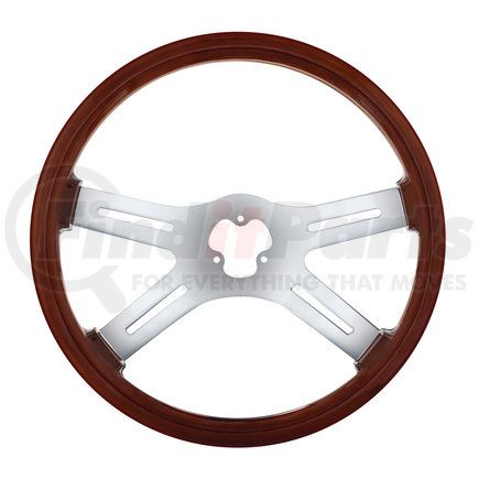 United Pacific 88217 Steering Wheel - Wood Rim, with Chrome Spokes