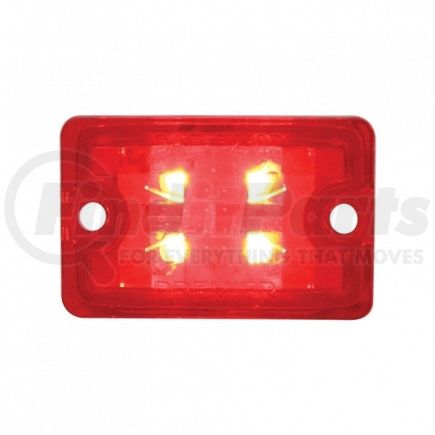 UNITED PACIFIC 39512B Auxiliary Light - LED Rod Light, Small, Rectangle, Red LED/Red Lens