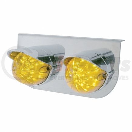 UNITED PACIFIC 37458 Grakon 1000 LED Marker Light with Bracket - with Visors, Bullet Style, with Two 19 LED Lights, Amber Lens/Amber LED, Stainless Steel