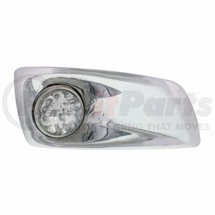 United Pacific 42737 Bumper Guide Light - Bumper Light Bezel, RH, with 17 Amber LED Reflector Watermelon Lights, for 2007-2017 KW T660, Clear Lens