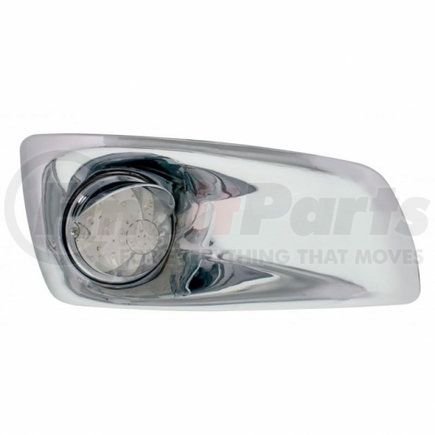 United Pacific 42743 Bumper Guide Light - Bumper Light Bezel, RH, with Amber LED Watermelon Light & Visor, for 2007-2017 KW T660, Clear Lens