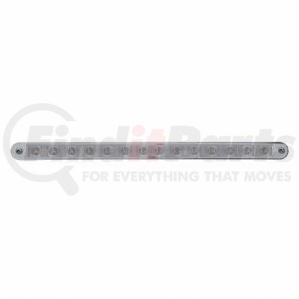 United Pacific 37525 Light Bar - Sequential, Auxiliary Light, Red LED, Clear Lens, Chrome/Plastic Housing, 14 LED Light Bar