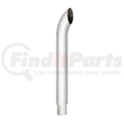 United Pacific C3-65-108 Exhaust Stack Pipe - 6", Curved, Reduce To 5" O.D. Bottom, 108" L