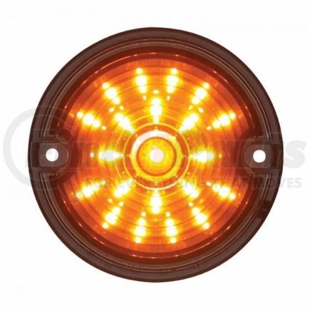 UNITED PACIFIC 37097 Turn Signal Light - 21 LED 3.25" Dual Function Harley Signal Light, with 1157 Plug, Amber LED/Smoke Lens