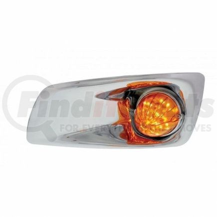 United Pacific 42720 Bumper Guide Light - Bumper Light Bezel, Front, LH, with 19 LED Watermelon Light, Amber LED/Amber Lens, for Kenworth T660