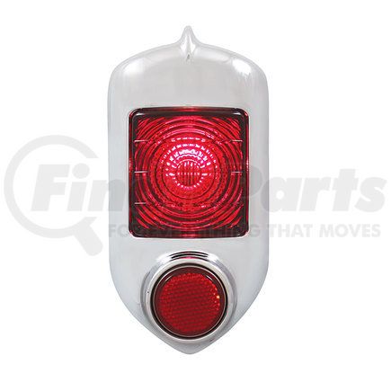 United Pacific C515203 Tail Light - With Chrome Bezel, Red Glass Lens, for 1951-1952 Chevy Passenger Car