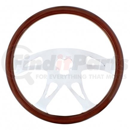 United Pacific 88218 Steering Wheel - Wood Rim, with Chrome Spokes, "Boss"