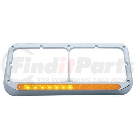 United Pacific 32506 Headlight Bezel - Sequential, LED, Rectangular, Dual, Amber LED/Amber Lens