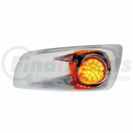 United Pacific 42724 Bumper Guide Light - Bumper Light Bezel, Front, LH, with 19 LED Reflector Light, Amber LED/Amber Lens, for Kenworth T660