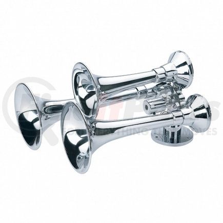 UNITED PACIFIC 46120 - horn - 3 trumpet "deluxe" chrome train horn | 3 trumpet "deluxe" chrome train horn