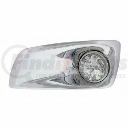 United Pacific 42705 Bumper Guide Light - Bumper Light Bezel, LH, with 17 Amber LED Reflector Watermelon Lights, for 2007-2017 KW T660, Clear Lens
