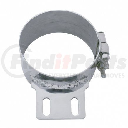 UNITED PACIFIC 10320 - exhaust clamp - 6" stainless butt joint exhaust clamp - straight bracket | 6" stainless butt joint exhaust clamp - straight bracket