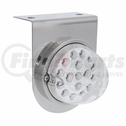 United Pacific 39621 Light Bracket - Stainless Steel, with LED Dual Function Clear Reflector Light, Clear Lens/Amber LED