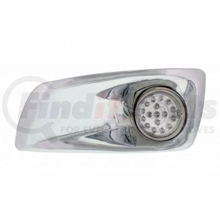 United Pacific 42709 Bumper Guide Light - Bumper Light Bezel, LH, with Amber LED Hi/Lo Clear Style Reflector Light, for 2007-2017 KW T660, Clear Lens