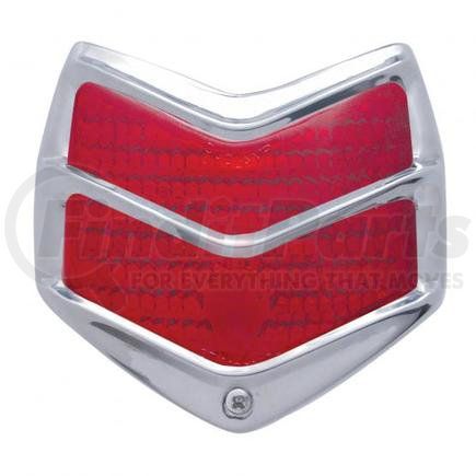 UNITED PACIFIC F4004 Tail Light - Incandescent, Passenger Side, Deluxe, Red Lens, Black Housing, OEM Style Replacement, Polished Stainless Steel Trim, for 1940 Ford Car