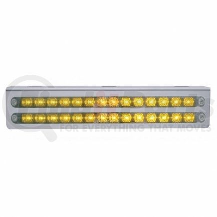 United Pacific 20792 Light Bar - Stainless, with Bracket, Parking/Turn/Clearance Light, Amber LED, Chrome Lens, Stainless Steel, Dual Row, 14 LED Per Light Bar