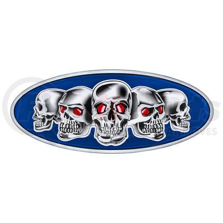 UNITED PACIFIC 10883 - emblem - chrome die cast skull emblem - blue | chrome die cast skull emblem - blue