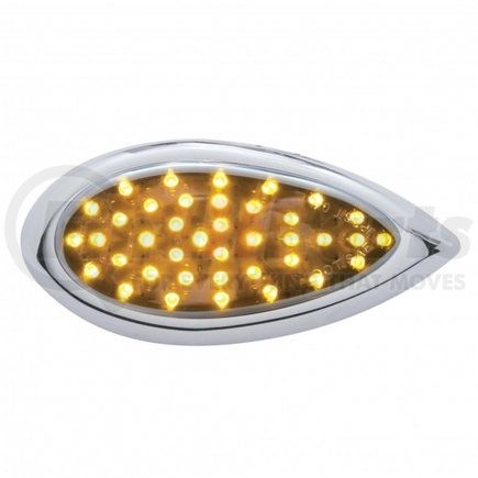 United Pacific 39899 Auxiliary Light - 39 LED "Teardrop" Auxiliary Light - with Bezel, Amber LED/Chrome Lens