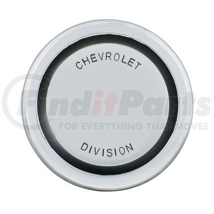 United Pacific C676851 Horn Button Cap - Chrome, with Chevrolet Division Markings, for 1967-1968 Chevy Truck