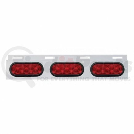 United Pacific 63714 Mud Flap Hanger - Mud Flap Plate, Top, Stainless, with Three 10 LED Lights & Grommet, Red LED/Red Lens