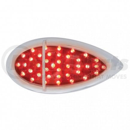 United Pacific 39948 Brake/Tail/Turn Signal Light - 39 LED Flush Mount "Teardrop", Red LED/Chrome Lens