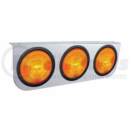 UNITED PACIFIC 20429 Light Bar - Stainless, with Bracket, Incandescent, Turn Signal Light, Amber Lens, with Rubber Grommets