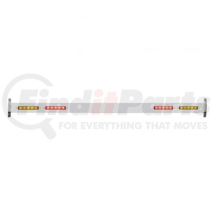 United Pacific F3251LED-RA Spreader Bar - Polished, Stainless Steel, with Red and Amber LED Lights, Rear, for 1932 Ford Car
