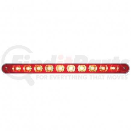 United Pacific 39307 Brake/Tail/Turn Signal Light - 10 LED 9" Stop, Turn and Tail Light Bar, with Bezel, Red LED/Red Lens