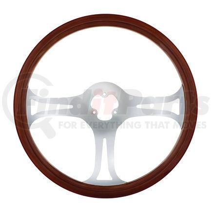 United Pacific 88222 Steering Wheel - Wood Rim, with Chrome Spokes, "Blade"