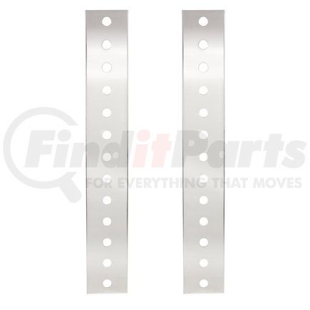 United Pacific 30104 Light Bar Bracket - Air Cleaner Bracket Only, Front, Stainless, 26 Mini Light Cut-Outs, for Peterbilt